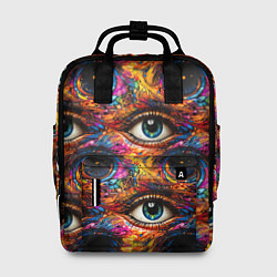 Рюкзак женский Глаза рисунок паттерн, цвет: 3D-принт
