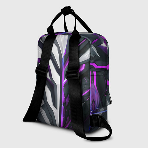 Женский рюкзак Броня адская и райская фиолетовая / 3D-принт – фото 2