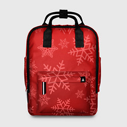Рюкзак женский Красные снежинки, цвет: 3D-принт
