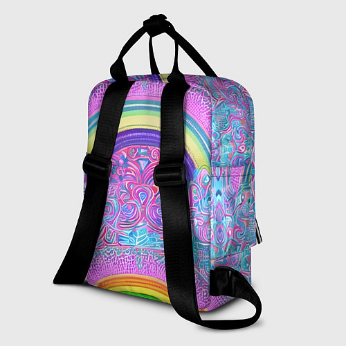 Женский рюкзак Радужный узор разноцветный / 3D-принт – фото 2