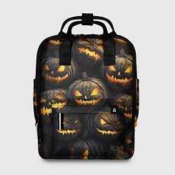Рюкзак женский Зловещие хэллоуинские тыквы, цвет: 3D-принт