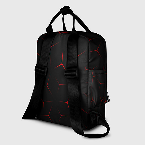 Женский рюкзак Красный кибер узор / 3D-принт – фото 2