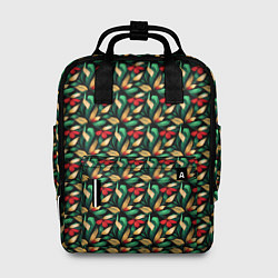 Женский рюкзак Красные цветы с листьями