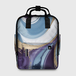 Рюкзак женский Абстрактный волнистый узор фиолетовый с голубым, цвет: 3D-принт