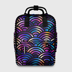 Рюкзак женский Разноцветные волны-чешуйки, цвет: 3D-принт