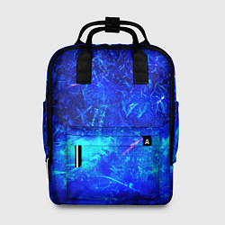 Рюкзак женский Синий лёд и снежинки, цвет: 3D-принт