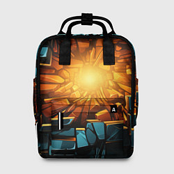 Рюкзак женский Геометрическая огненная яма иллюзия, цвет: 3D-принт