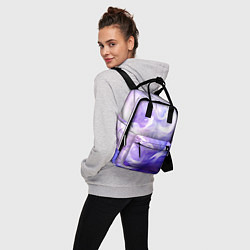 Рюкзак женский Белые узоры на абстрактном фиолетовом фоне, цвет: 3D-принт — фото 2