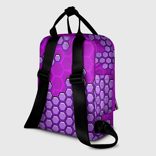 Женский рюкзак Фиолетовая энерго-броня из шестиугольников / 3D-принт – фото 2
