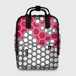 Женский рюкзак Красная энерго-броня из шестиугольников