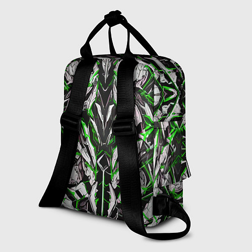 Женский рюкзак Зелёная кибернетическая броня / 3D-принт – фото 2