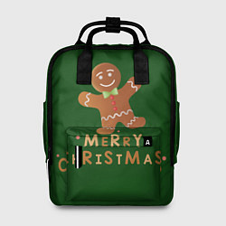 Женский рюкзак Пряничный человечек желает счастливого рождества
