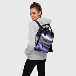 Рюкзак женский Белая абстракция на фиолетовом, цвет: 3D-принт — фото 2