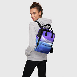 Рюкзак женский Фиолетовая и голубая абстракция, цвет: 3D-принт — фото 2