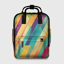 Рюкзак женский Цветные диагональные полосы, цвет: 3D-принт