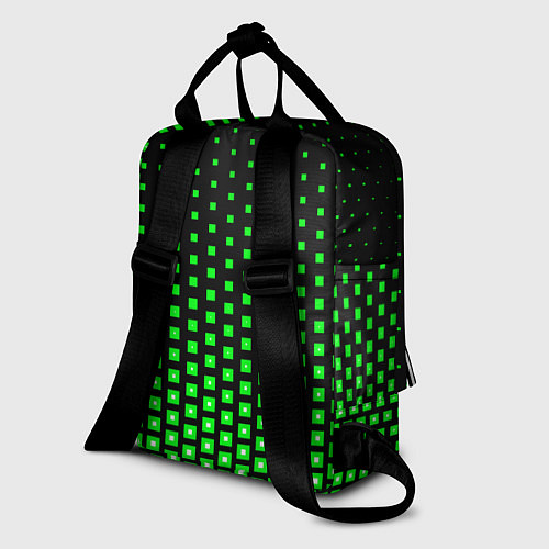 Женский рюкзак Зелёные квадраты / 3D-принт – фото 2