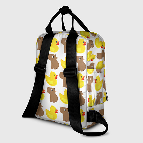 Женский рюкзак Капибара с желтой уткой / 3D-принт – фото 2