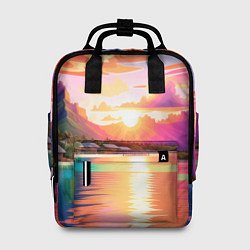 Рюкзак женский Закат на острове Бора Бора, цвет: 3D-принт