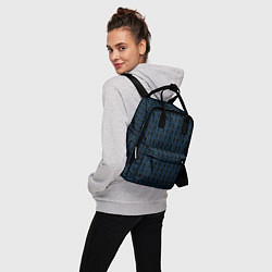 Рюкзак женский Узоры чёрно-синий паттерн, цвет: 3D-принт — фото 2