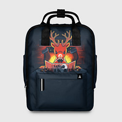 Рюкзак женский Задумчивый рождественский олень, цвет: 3D-принт