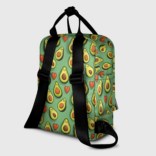 Женский рюкзак Авокадо и сердечки / 3D-принт – фото 2
