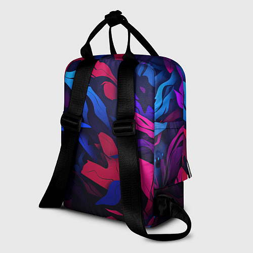 Женский рюкзак Синие и фиолетовые яркие краски / 3D-принт – фото 2