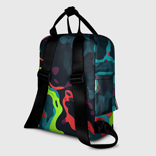 Женский рюкзак Яркий кислотный абстрактный камуфляж / 3D-принт – фото 2