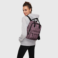 Рюкзак женский Паттерн тёмно-розовый, цвет: 3D-принт — фото 2