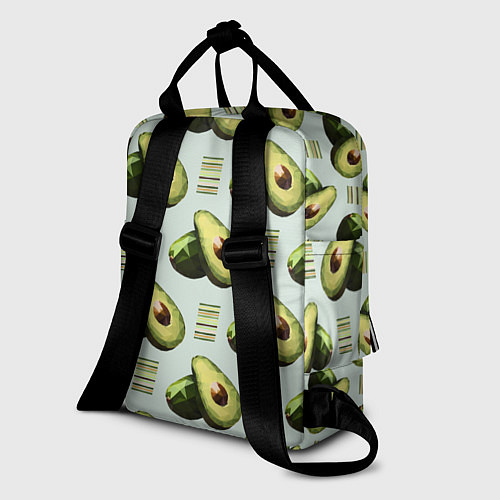 Женский рюкзак Авокадо и полосы / 3D-принт – фото 2