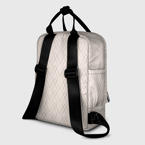 Женский рюкзак Бежевый геометричные линии / 3D-принт – фото 2
