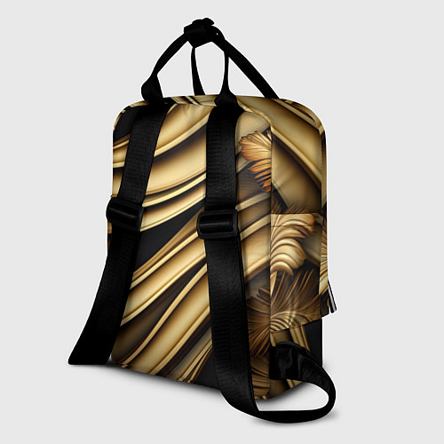 Женский рюкзак Золотая объемная абстракция / 3D-принт – фото 2