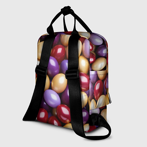 Женский рюкзак Красные и фиолетовые пасхальные яйца / 3D-принт – фото 2
