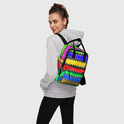 Рюкзак женский Горизонтальные разноцветные линии, цвет: 3D-принт — фото 2
