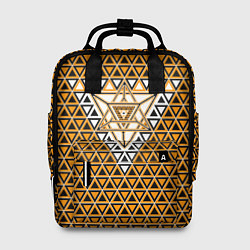 Рюкзак женский Жёлтые и чёрные треугольники, цвет: 3D-принт