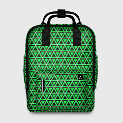 Женский рюкзак Зелёные и чёрные треугольники