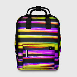 Рюкзак женский Цветные неоновые полосы, цвет: 3D-принт