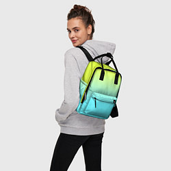 Рюкзак женский Ярко-зеленый и бирюзовый градиент, цвет: 3D-принт — фото 2