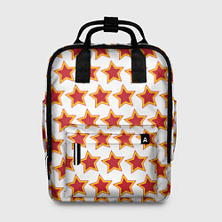 Рюкзак женский Красные звезды с контуром, цвет: 3D-принт