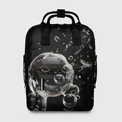 Рюкзак женский Пузыри на черном, цвет: 3D-принт