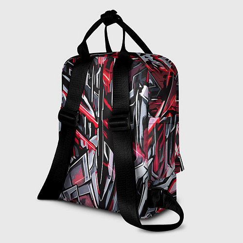Женский рюкзак Адский металл красный / 3D-принт – фото 2