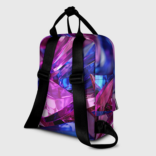 Женский рюкзак Розовые и синие битые стекла / 3D-принт – фото 2