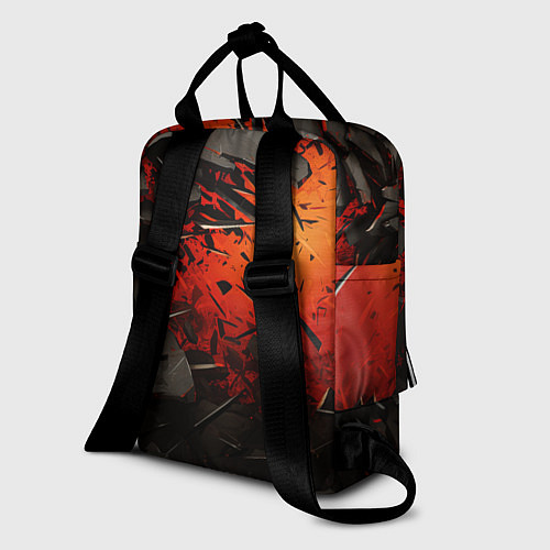 Женский рюкзак Черные камни на красном взрыв / 3D-принт – фото 2