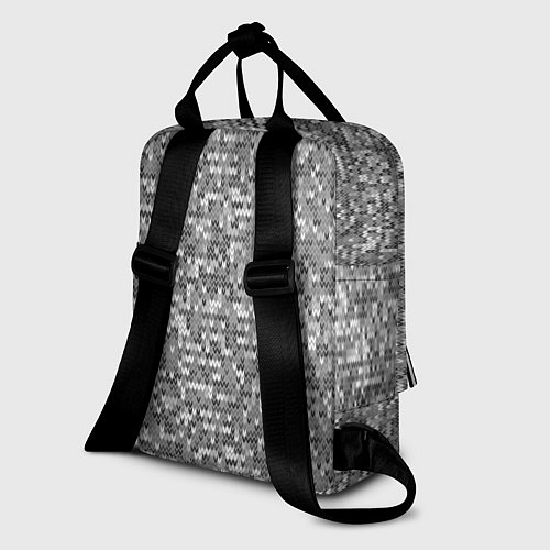 Женский рюкзак Узор серого вязанного трикотажа меланж / 3D-принт – фото 2