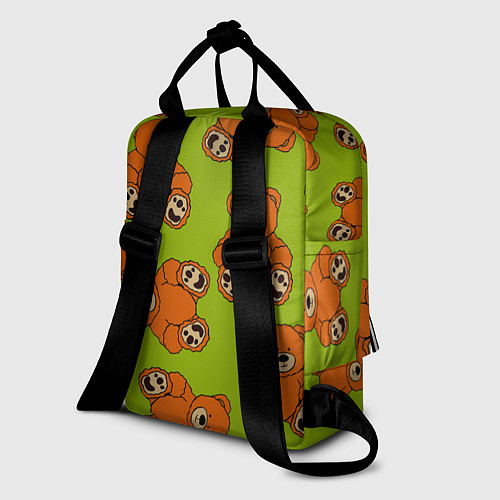 Женский рюкзак Плюшевые мишки на зеленом фоне / 3D-принт – фото 2