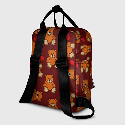 Женский рюкзак Игрушечные влюбленные мишки и сердца / 3D-принт – фото 2