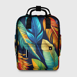 Рюкзак женский Пёстрые пёрышки попугаев, цвет: 3D-принт