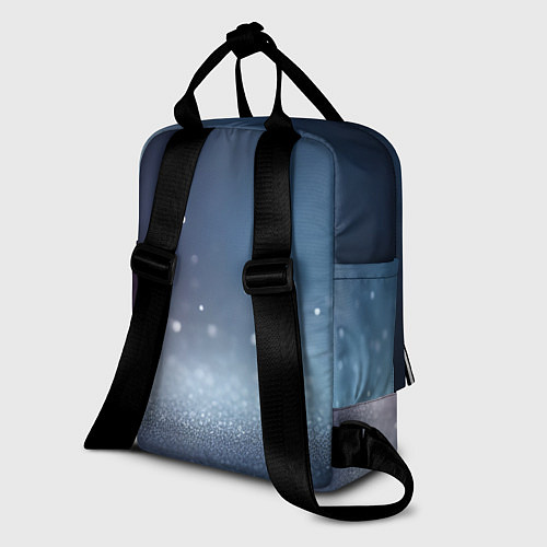 Женский рюкзак Серебристые блёстки на синем фоне - нейросеть / 3D-принт – фото 2
