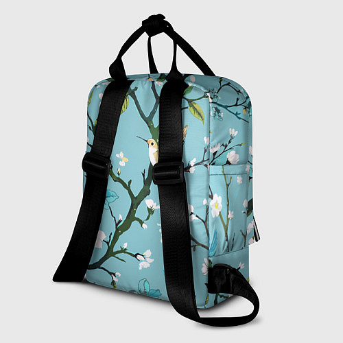 Женский рюкзак Колибри ветка цветущего сада / 3D-принт – фото 2