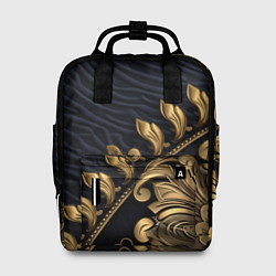 Рюкзак женский Золотая объемная лепнина, цвет: 3D-принт