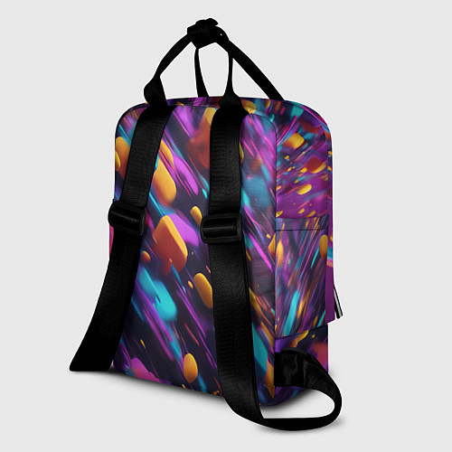 Женский рюкзак Полёт цветных частиц - нейросеть / 3D-принт – фото 2